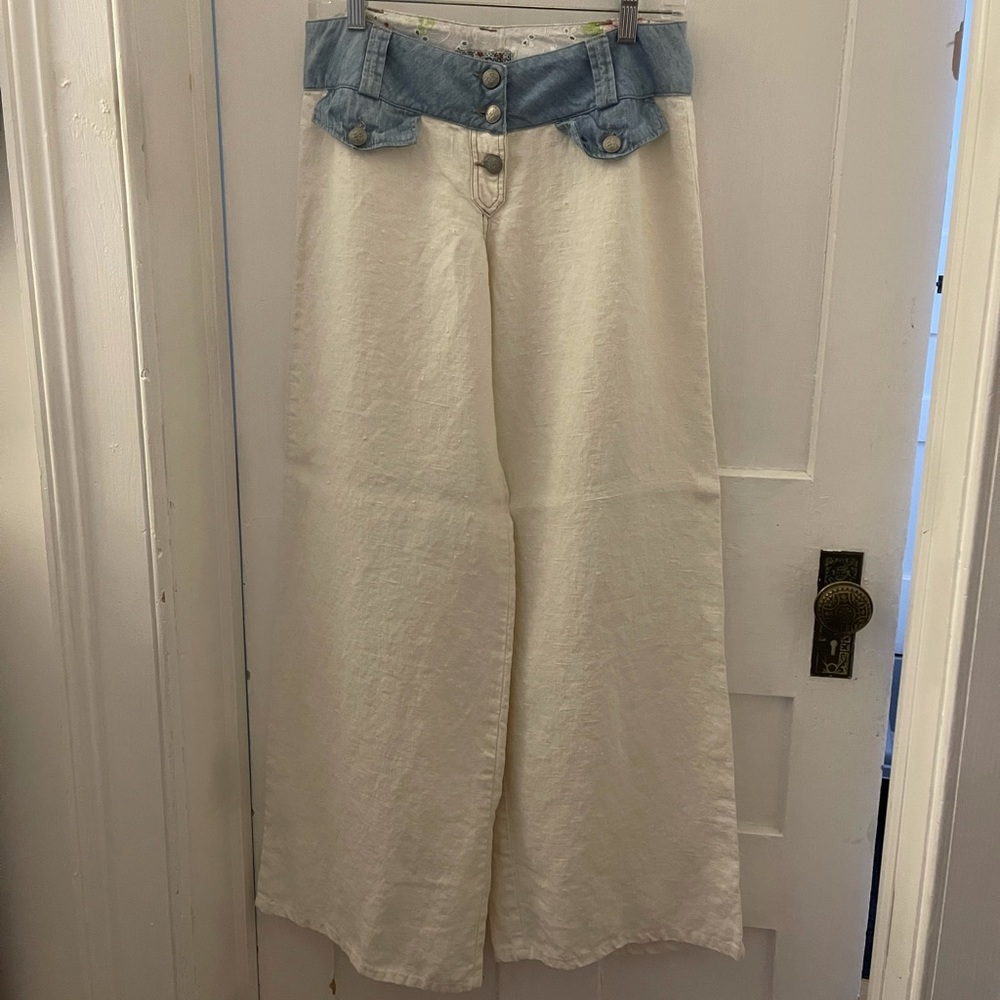 Wide legged cotton pants